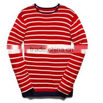 Round Neck Stripe Long Sleeve Knit Fashionable Sweaters for Men photo-3