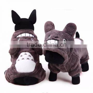 2016 Cute totoro Dog Cosplay Costume Four Leg Pet Jumpsuit Dog Apparel clothes