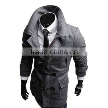 Hot Sale Cotton and Polyester Mixed Stand Collar With Hat Black and Gray 4 Size for Choice Woolen Men Coat Clothing photo-4