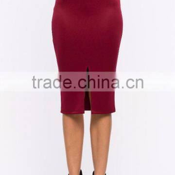 Elasticized Waist Bodycon Fit Pencil Skirt Ladies Office Skirt Wholesale photo-4