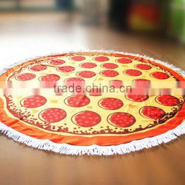 Round Custom Printing Beach Towel With Tassel White & Black Cotton Circle Beach Towels photo-5