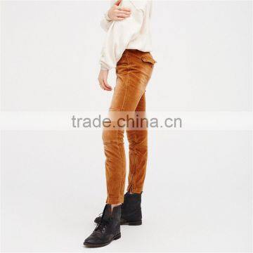 2017 Low Rise Gavin Cord Skinny Work Slacks for Women photo-3