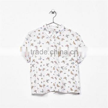2017 High Quality Ladies Animal Print Cropped t Shirts With Back Knot photo-2