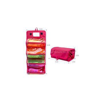 Travel Portable Hotel Toiletry Kit Red Foldable photo-3