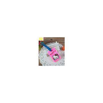 Girl Pink Silicone Gifts / Soft Rubber PVC Luggage Name Tag for Traveling