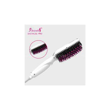 White LED Hair Straightener Comb With High Temperature Nylon Brush Teeth