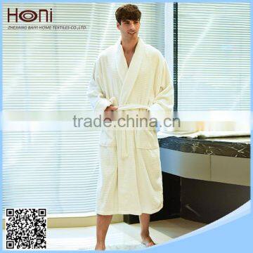 China Supplier White Hotel Waffle Men Bathrobe