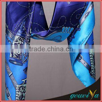 Square Printing Twill Silk Ethnic Scarf