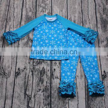 Yawoo promoted girls snowflake patterns raglan winter outfits cheap china bulk wholesale clothing