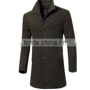 Fashion Brand Winter Mens Wool Jacket Single Breasted Slim Fit Solid Men's Wool Coat Men Long Overcoat photo-4