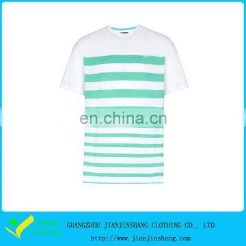 Printed Wide Strips Moisture Wicking Polyester Loose Fitted T Shirts For Sports