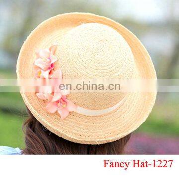 Custom Beautiful Raffia crochet straw hat wholesale