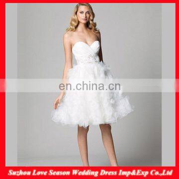 HC4277 The Whole Sale A Line Sleeveless Sweetheart Neckline Crystal Diamond Flowers Skirt White Organza Fluffy Wedding Dresses