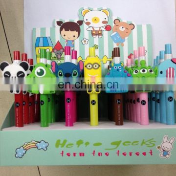 custom 3D cartoon character rubber ball pen