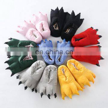 Wholesale cheap claw shape stuffed plush slippers