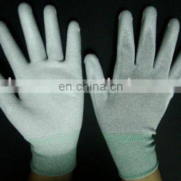 Carbon fiber,Nylon material,ESD pu palm fit gloves