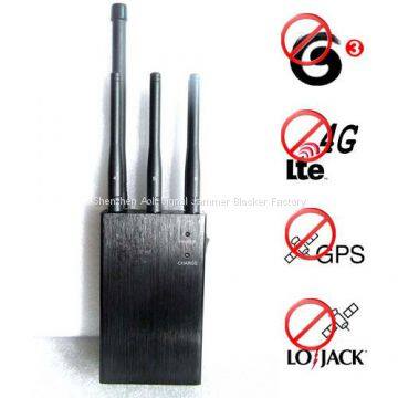 6 Antenna Portable GPS + Lojack + 4G Lte + 3G + 2G Signal Jammer Blocker