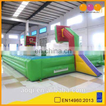 Most popular kids gym equipments inflatable sport game basketball court for sale