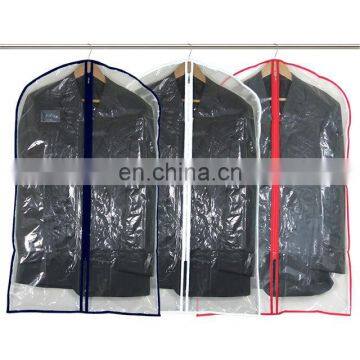 PVC transparent plastic suit cover for mens clothes travel bag