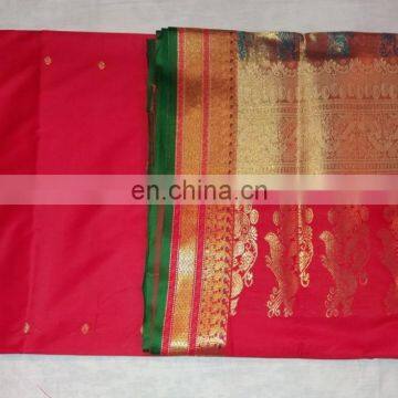 Women's Dress Indian Ethnic Zari Work Pallu Silk Sari Wedding wear Saree