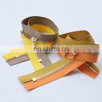 double slider zipper with head to head slider for luggage and garment