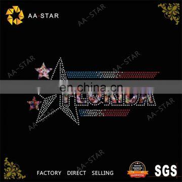 FLORIDA eastern star rhinestone transfer for boys' clothing