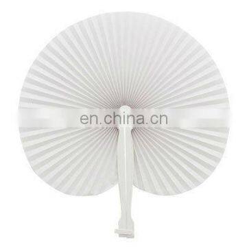 custom blank white wrinkled handheld plastic folding fan