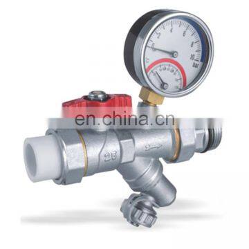 Manual Full Cooper Thermometric Strainer Ball Valve Water Temp Valve photo-6