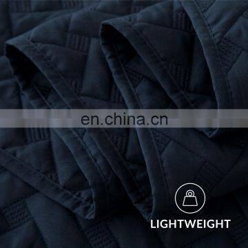 Elegant Winter Custom Lightweight Made Solid Dyed Plain Full Oversized King Size Quilted Bedspread Set For Home photo-5