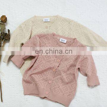 Children's Ins Hollow Sweater 2020 Full Sleeves Clothes Girls Sweater photo-3