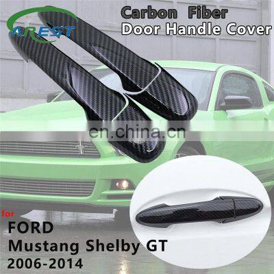 Carbon Fiber Door Handle Cover Accessories for Ford Mustang Shelby GT GT500 2005 2006 2007 2008 2009 2010 2011 2012 2013 2014