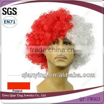 cheap custom customize flag color team afro football sports fan wigs