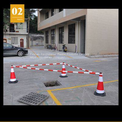 ZGYZJM High Quality PVC Traffic Safety Supplies Red and White With Reflective Film Retractable Cone Bar photo-5