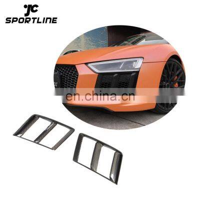 Dry Carbon Fiber R8 Front Bumper Vents for Audi R8 Base Coupe 2-Door 2016-2018