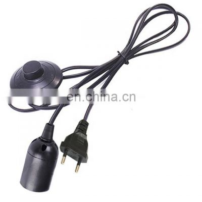 Cord Cable E27 Lamp Bases EU plug with Foot switch wire for Pendant light Hanglamp Socket Holder