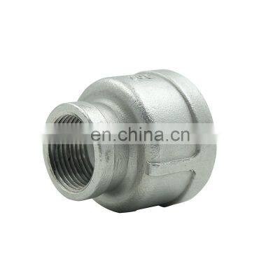 malleable cast iron stainless steel pipe fitting ss 304 316L female thread reducing shape bsp socket banded coupling