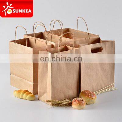 Custom brown kraft paper bag with D cut