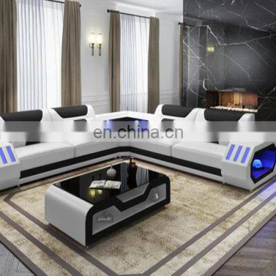 Modern design leather sofa living room minimalist style feather three-seat sofa furniture