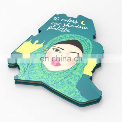 Arabic Map Private Label Custom National Map Makeup Pallet Custom Shape Eyeshadow Palette Packaging Box
