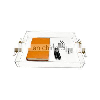 New Design Acrylic Serving Tray with Handle Luxury Serving Tray