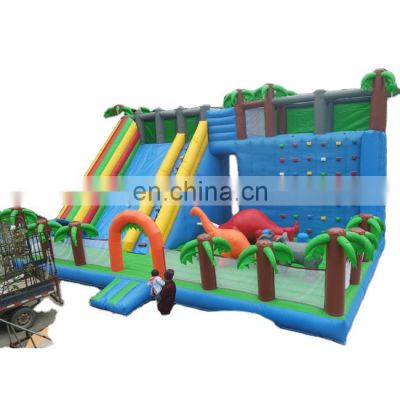 Jungle theme giant inflatable castle slide for sale