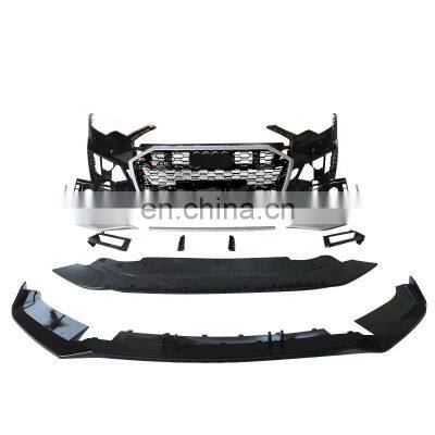 PP plastic front bumper with grill for Audi A6 high quality RS6 facelift front body kit for Audi A6 RS new style 2019