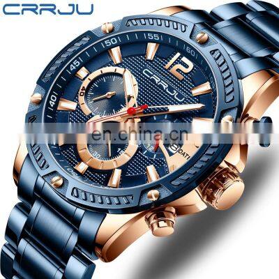 Crrju 2283 New Design Man Quartz Watch Chrono Waterproof Sports Luminous Watches Men