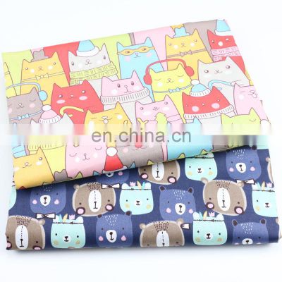 Cartoon Bear Cat printed fabric twill kindergarten children's pure cotton bed products student bed sheet all cotton fabric