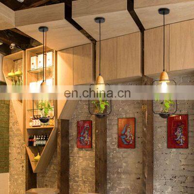 Indoor Decoration Pendant Lamp Black White Vintage Simple Nordic Chandelier Small Fresh Green Plant Pendant Light photo-5