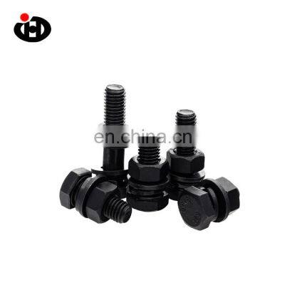 Chinese manufacturer sells low price 12.9 black oxidized hexagon bolts with washer nuts DIN933