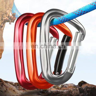 JRSGS Personalized Locking Aluminium Carabiner Clip for Outdoor Hammock Snap Hook 12KN Customized LOGO S7801