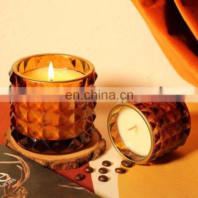 Customized Color Fancy Diamond Jar Glass Container Ocean Oud Smell Aromatic Home Decor Spiritual Handmade Fragrance Candle photo-5