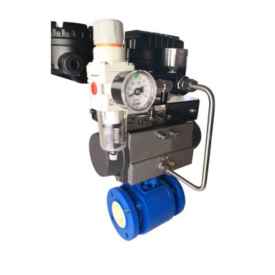 Pneumatic ceramic ball valve flange impact resistant wear-resistant and acid resistant ball valve