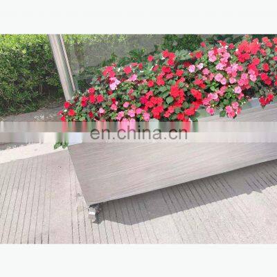 Weldon Outdoor Stainless Steel Windbreak Glass Cafe Barrier, Pavement Division Floor Movable Flower Pot photo-3